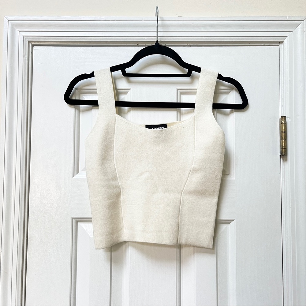 Express white knit tank